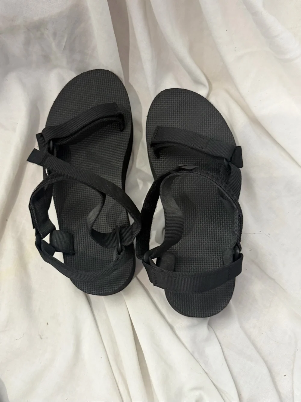 Teva Black Platform Strap Sandals